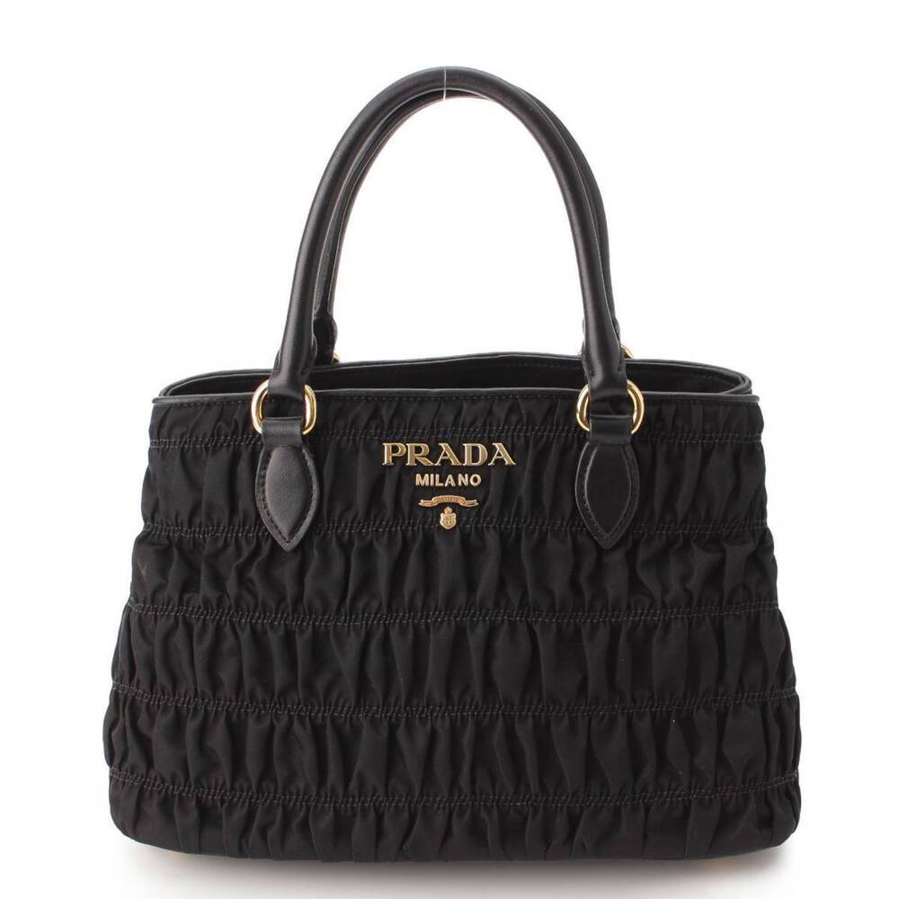 Prada Logo Handbag Shoulder Bag Black